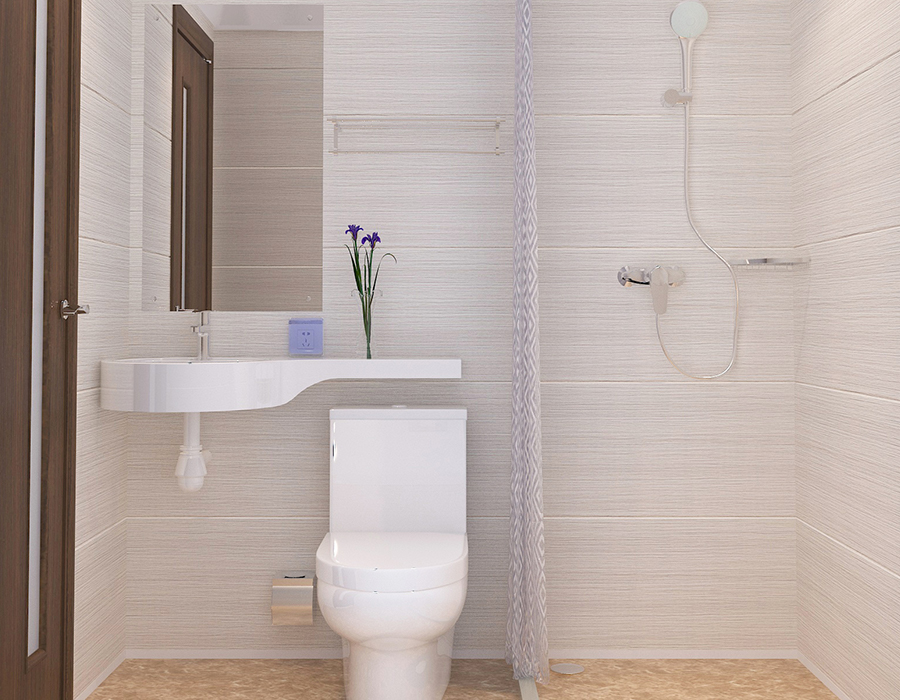 Hotel Modular Bathroom with Full PEC Resin Fiber Panel Construction