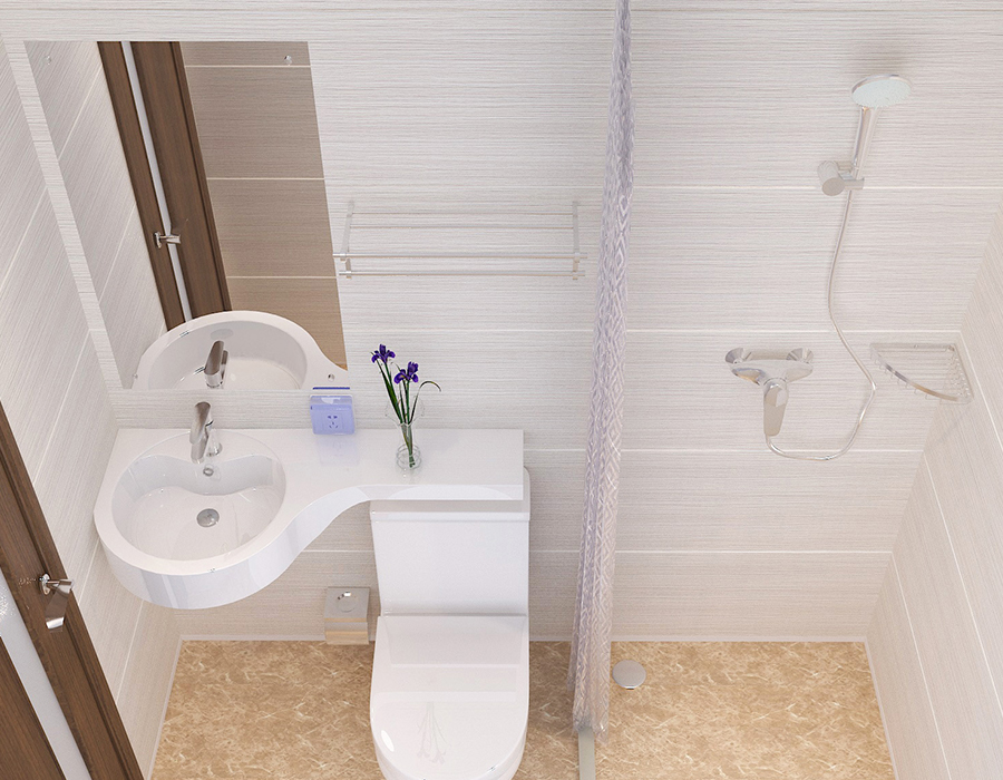 Hotel Modular Bathroom with Full PEC Resin Fiber Panel Construction