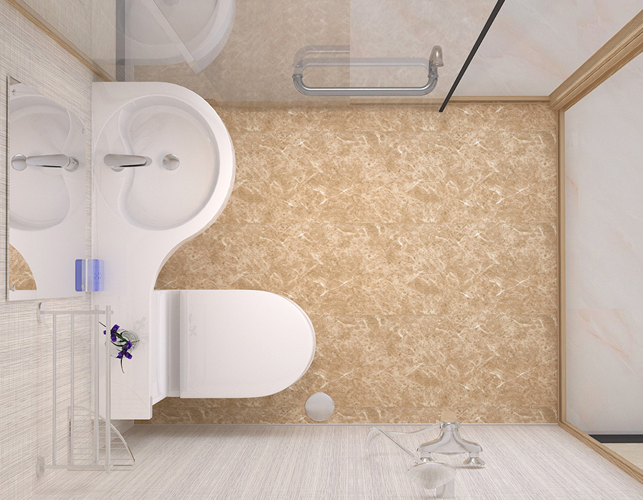 Hotel Modular Bathroom with PEC Resin Fibre Murus Interior Panels and Glass Muri Exteriores