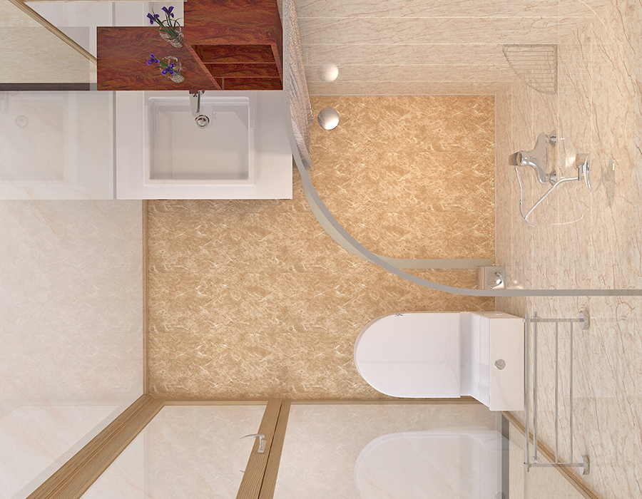 Vitrei Exterior Integrated Latrina cum Resina Fibra Interior Panels