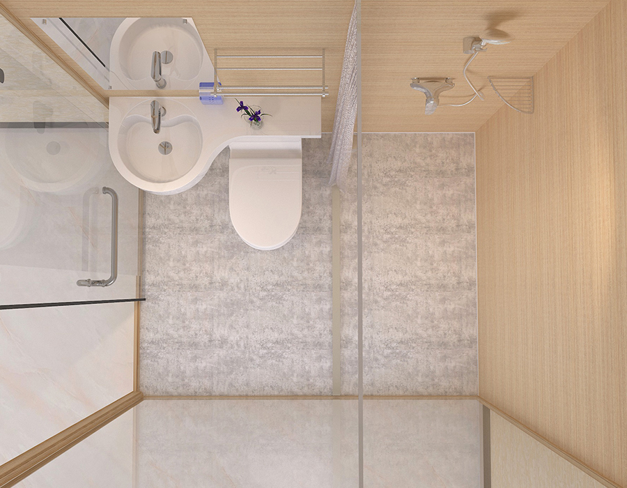 Praefabricata Bathroom cum PEC Resina Fibra interioris Wall Panels et Vitri Wall