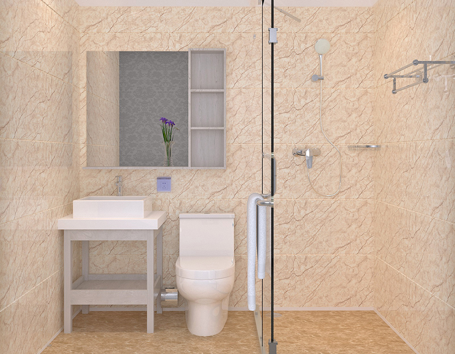 Praefabricata Dormitorium Bathroom Unit cum plena PEC Resina Fibre Panel System