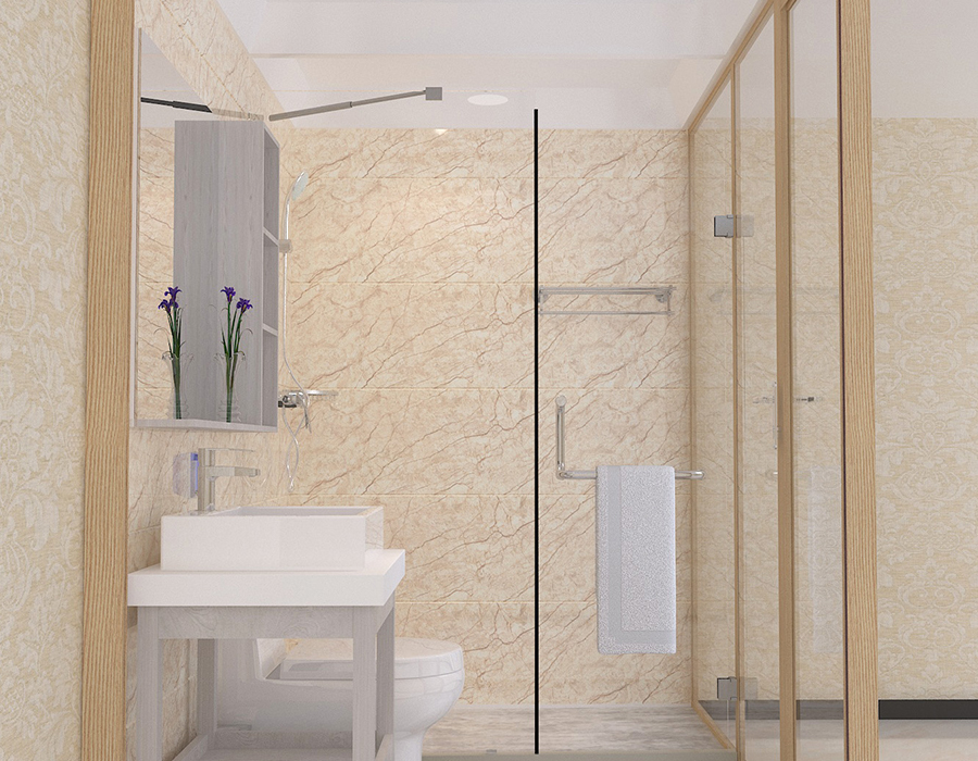 Dormitorium Integrated Bathroom Featuring PEC Resina Fibra Interior Panels et Vitri Muri Exterioris