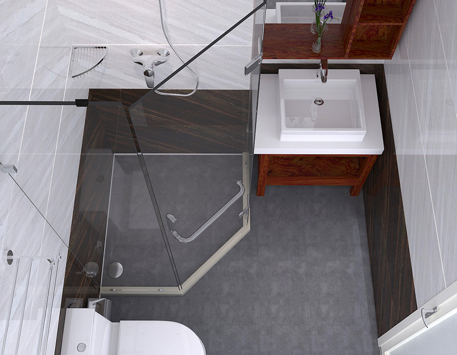 RTM Mollis Ceramic Base Prefabricated Hotel Bathroom Unit with Resina Fiber Panels