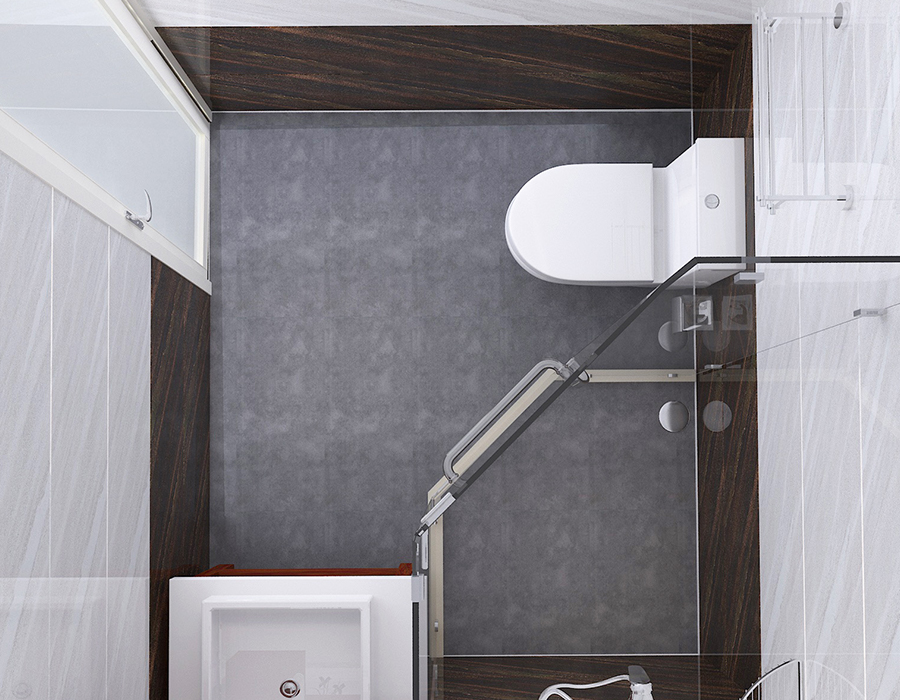 RTM Mollis Ceramic Base Prefabricated Hotel Bathroom Unit with Resina Fiber Panels