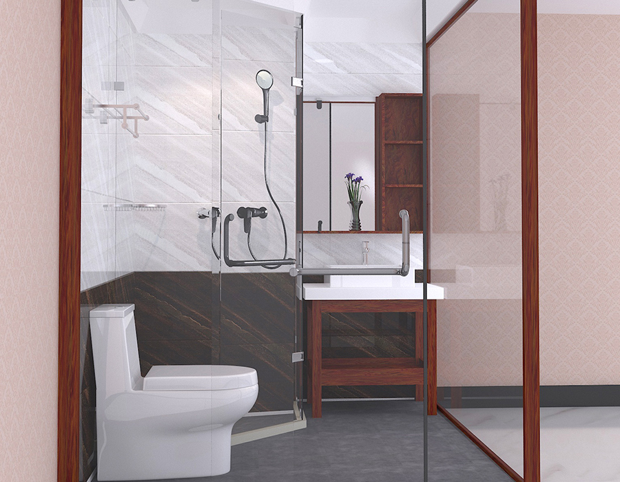 Prefabricated Hotel Bathroom Unit with PEC Resina Fiber Panels et RTM Mollis Ceramic Base