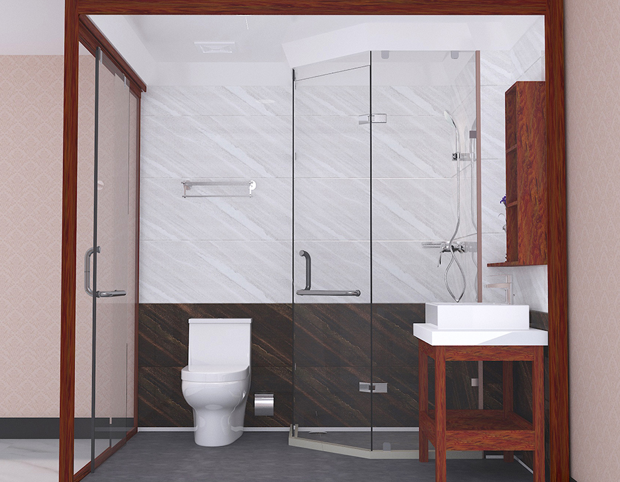 Prefabricated Hotel Bathroom Unit with PEC Resina Fiber Panels et RTM Mollis Ceramic Base